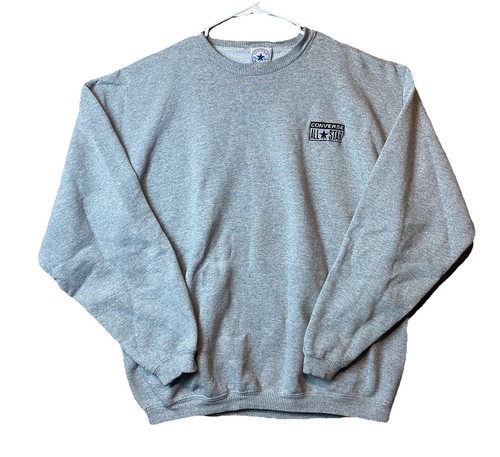 Vintage Converse Sweatshirt Gray Crewneck Made in USA Size XL 90s