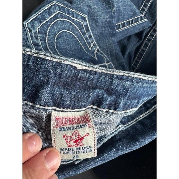True Religion Women Blue Wash Joey Super T Stitch Bootcut Jeans Size 29 thumbnail 5