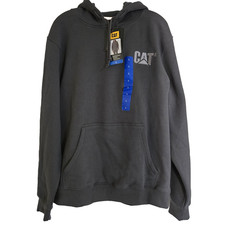 NWT CAT Caterpillar Men's Size L Sweatshirt Gray Heavyweight Hoodie Construction