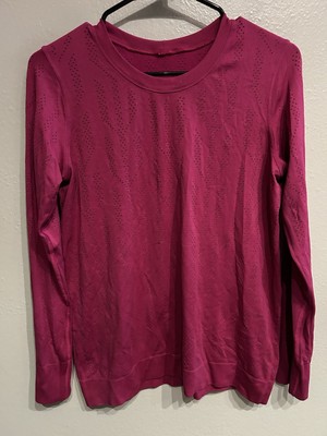 Lululemon Top 4 Swiftly Breathe Long Sleeve Fetching Lines Ripened Raspberry