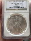 2011-S NGC MS69 American Silver Eagle Struck at San Francisco Mint Brown Label