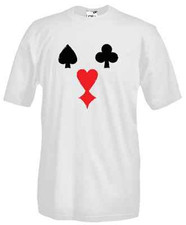 Maglietta D40 Clown Poker Cuori Fiori Picche Quadri Joker