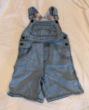 Vintage Sostanza Workwear Kids Denim Overalls – Size XS, Light Wash Jean Shortal