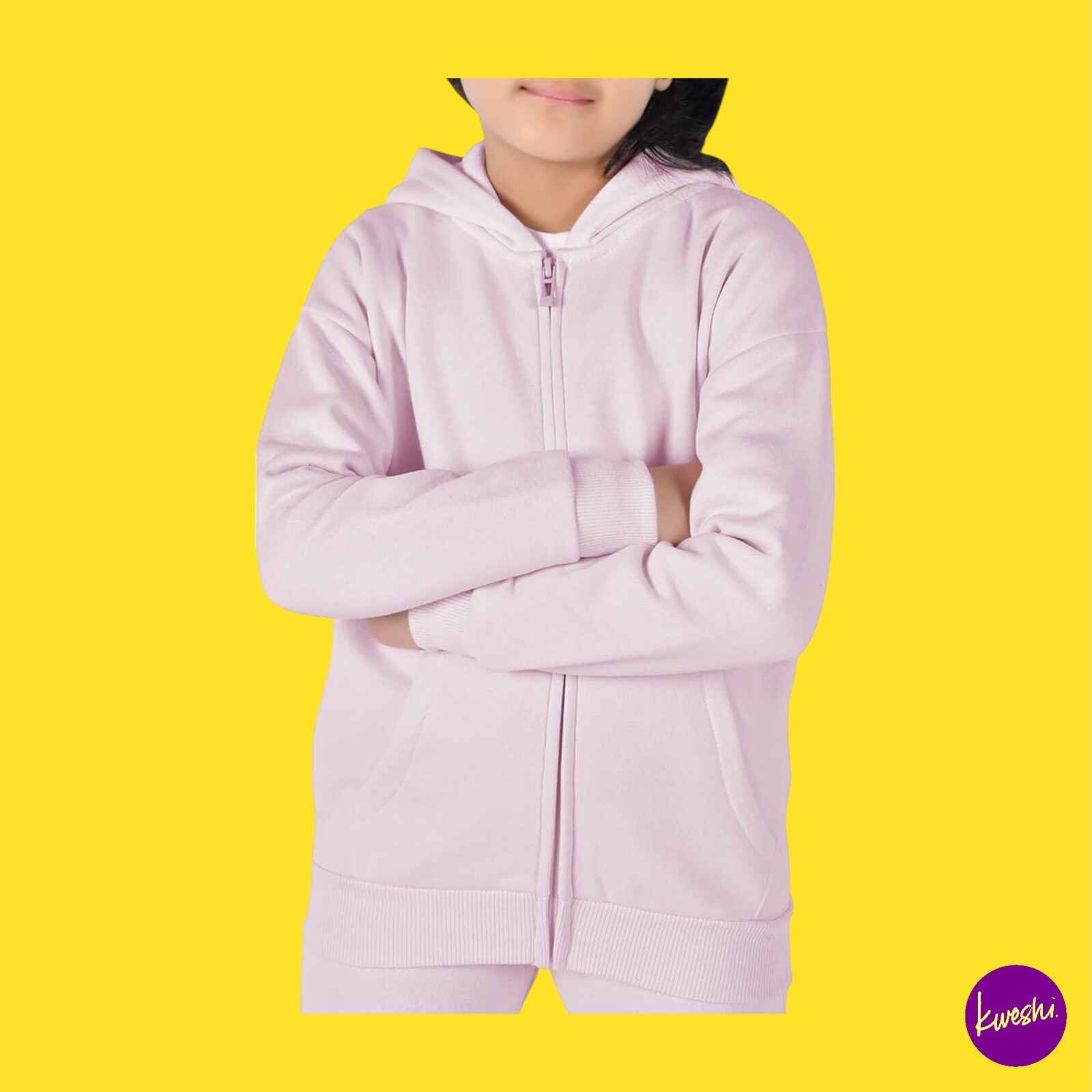 M17 Kids Unisex Zip Through Hoodie, Lilac Purple, UK 7-8 Years