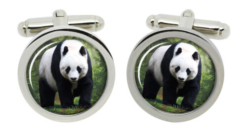 Panda Cufflinks in Chrome Box - Afbeelding 1 van 5