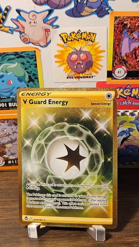 V Guard Energy 215/195 Gold Secret Rare Silver Tempest Pokemon Card NM