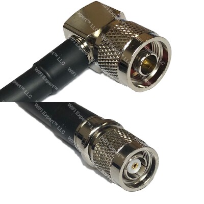 RFC400 N MALE ANGLE to RP-TNC MALE Coaxial RF Cable USA-Ship Lot