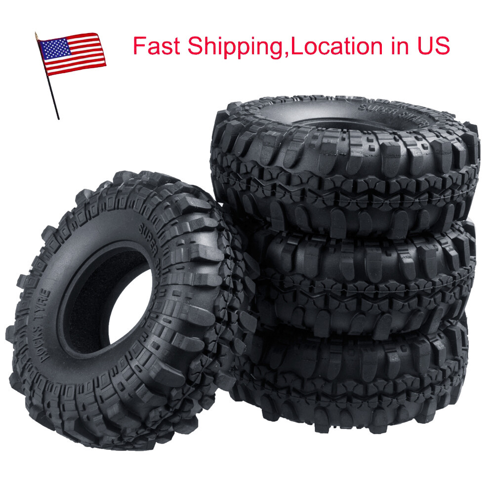 4PCS 110mm OD Tires For 1&colon;10 RC Crawler Trx4 SCX10 D90 1&period;9" Beadlock Wheel Rim