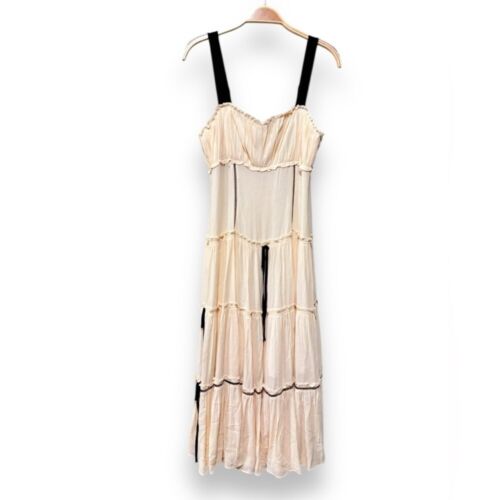 NWT Cinq a Sept Jessa Tiered French Midi Dress in Gardenia Cream White Size 4