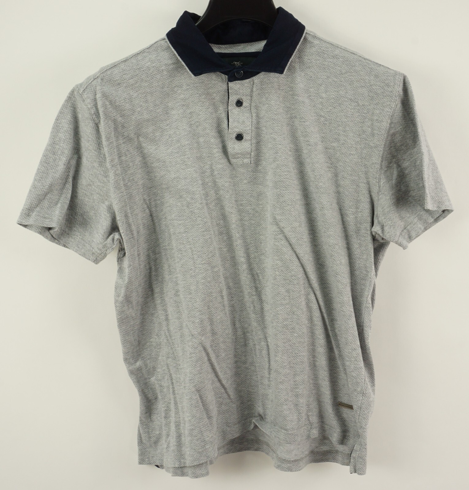 Rodd & Gunn Birdseye Knit Sports Fit Tipped Polo Shirt Men's 2XL Gray Cotton