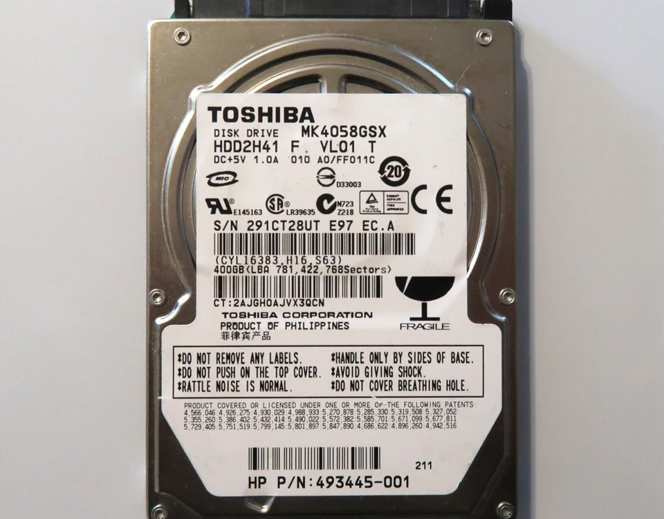 Toshiba MK4058GSX HDD2H41 F VL01 T 010 A0/FF011C 400gb Sata 2.5" Philippines - Image 2 of 2