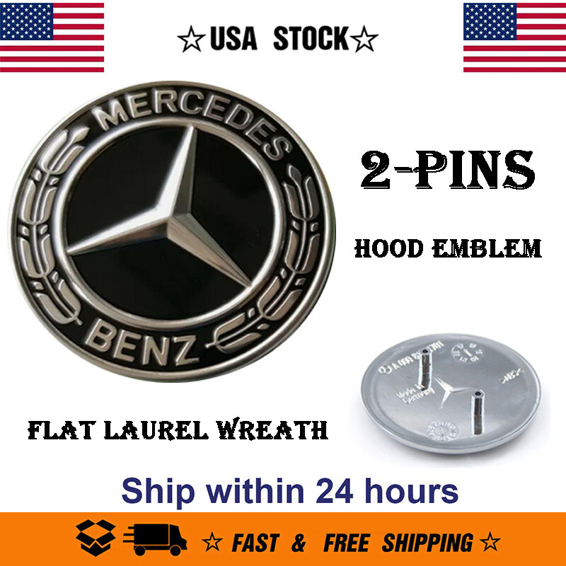 FOR MERCEDES BENZ CLK CLS ML GL FRONT HOOD BADGE BLACK EMBLEM A0008172605