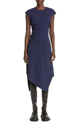 Proenza Schouler New Spiral Ruched Matte Crepe Dress , lined $990, sz 10 US  | eBay