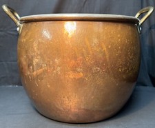 RUFFONI LARGE HAMMERED COPPER STOCK POT 14 QUART MADE IN ITALY