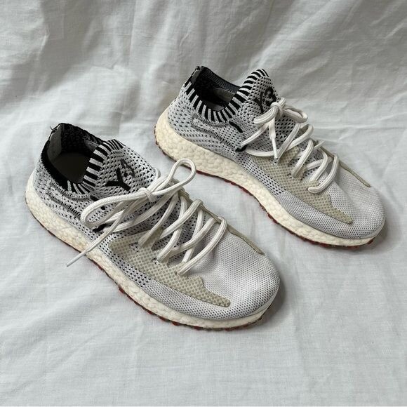 Adidas Y-3  Yohji Yamamoto  White/Black Ratio Racer Knit Sneakers Sz 6.5 Lace-Up adidas Y-3 Ratio Racer Core Black Men main image 4