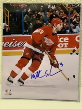 Mathieu Schneider Signed Detroit Red Wings 8x10 Photo HockeyInk 3