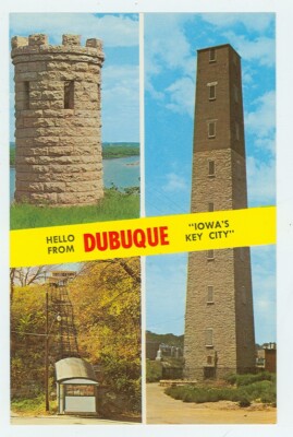 Dubuque, Iowa, Grave of Julien Dubuque, 4th Street Elevator & Tower (Dubu IA 87