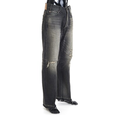 CELINE 1300$ Wesley Jeans - Destroyed Black Paradiso Wash CELINE 1300$ Wesley Jeans - Destroyed Black Paradiso Wash
