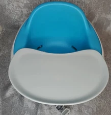 Bumbo Baby Foam Seat Multi Adjustable  Booster  Blue gray tray Toddler Chair