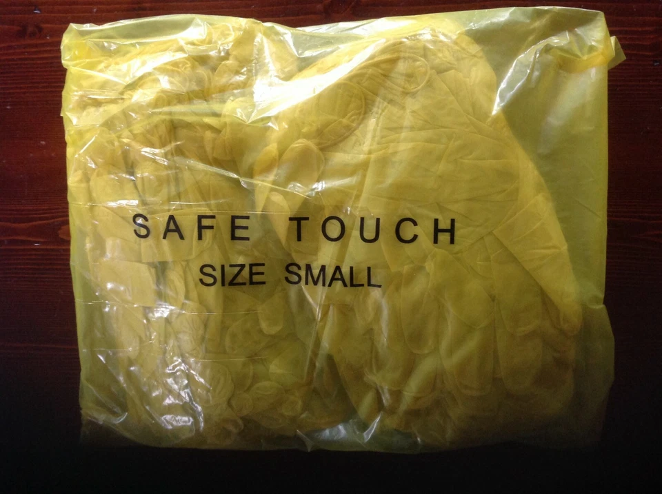 SUPERTOUCH 2000 Safe Touch gelbe Vinyl-Einweghandschuhe gepudert Größe Small