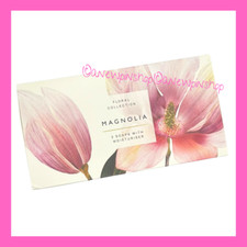 M&S Magnolia Soap Bars Trio 75g x3 NEW Marks Floral Range
