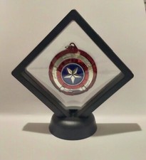 Captain America Spinning Shield Necklace In Floating Frame Marvel Avengers NEW