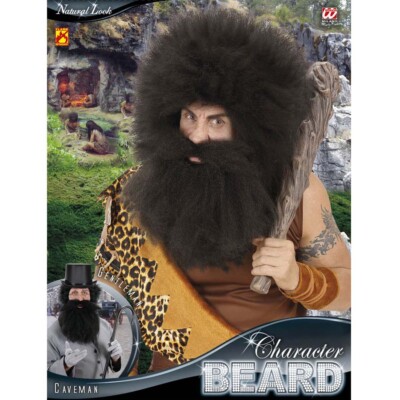 VOLLBART SCHWARZ Karneval Barbar Caveman Gentleman Doktor Bart Kostüm Party 0811