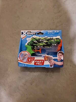 Zuru X-Shot Skins Fast-Fill Water Gun , Shoots 30 Feet, 3.3 Fl Oz. New