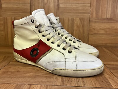 Costume National Brand Men’s All Leather High Tops RARE? Costume National White Red Leather High Top Sneakers  main image 3
