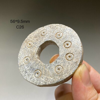 C26  Ancient Chinese stone bi with design. Warring States.State of Chu.楚国滑石璧 重圈纹