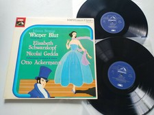 Strauss Wiener Blut Ackermann Schwarzkopf Gedda EMI 2 X LP 12" Vinyl VG/VG Am
