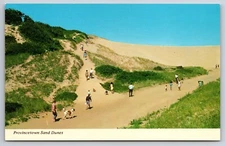 Provincetown Cape Cod Massachusetts Postcard Welcome Sand Dunes Tourists