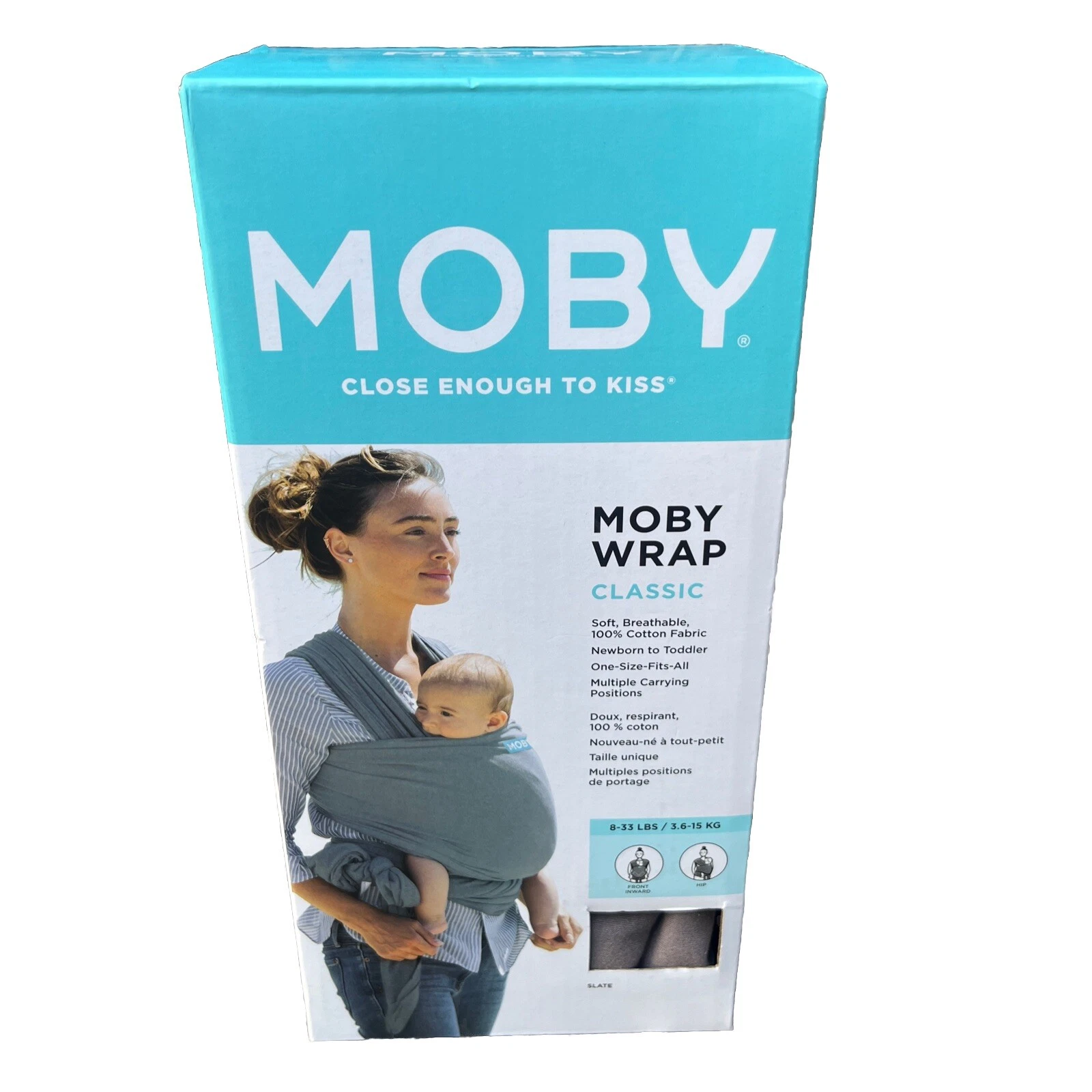 MOBY - MOBY WRAP CLASSIC Baby Carrier - SLATE - Newborn To Toddler - ONE SIZE ✅️