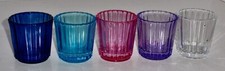 Lot of 30 Fluted Colored Glass Votive Candle/Tealight Holders