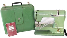 Vintage Elna Supermatic Sewing Machine with Metal Case For Parts or Repair