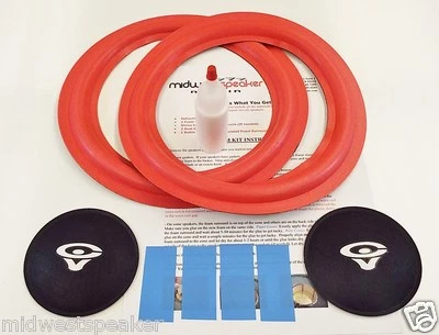 MW AUDIO Cerwin Vega 10" Woofer Refoam Kit - Speaker Foam Repair w/ CV Logo Dust Caps!