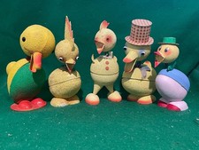 Vintage German Bobblehead Easter Candy Container Collection - 1940's