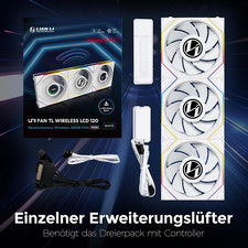 Lian Li UNI FAN TL Wireless LCD 120mm White ARGB Case Fan 12TLLCD1W3W