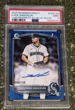 2025 Bowman Draft Kade Anderson Blue Wave Auto /150 PSA 9 Seattle Mariners