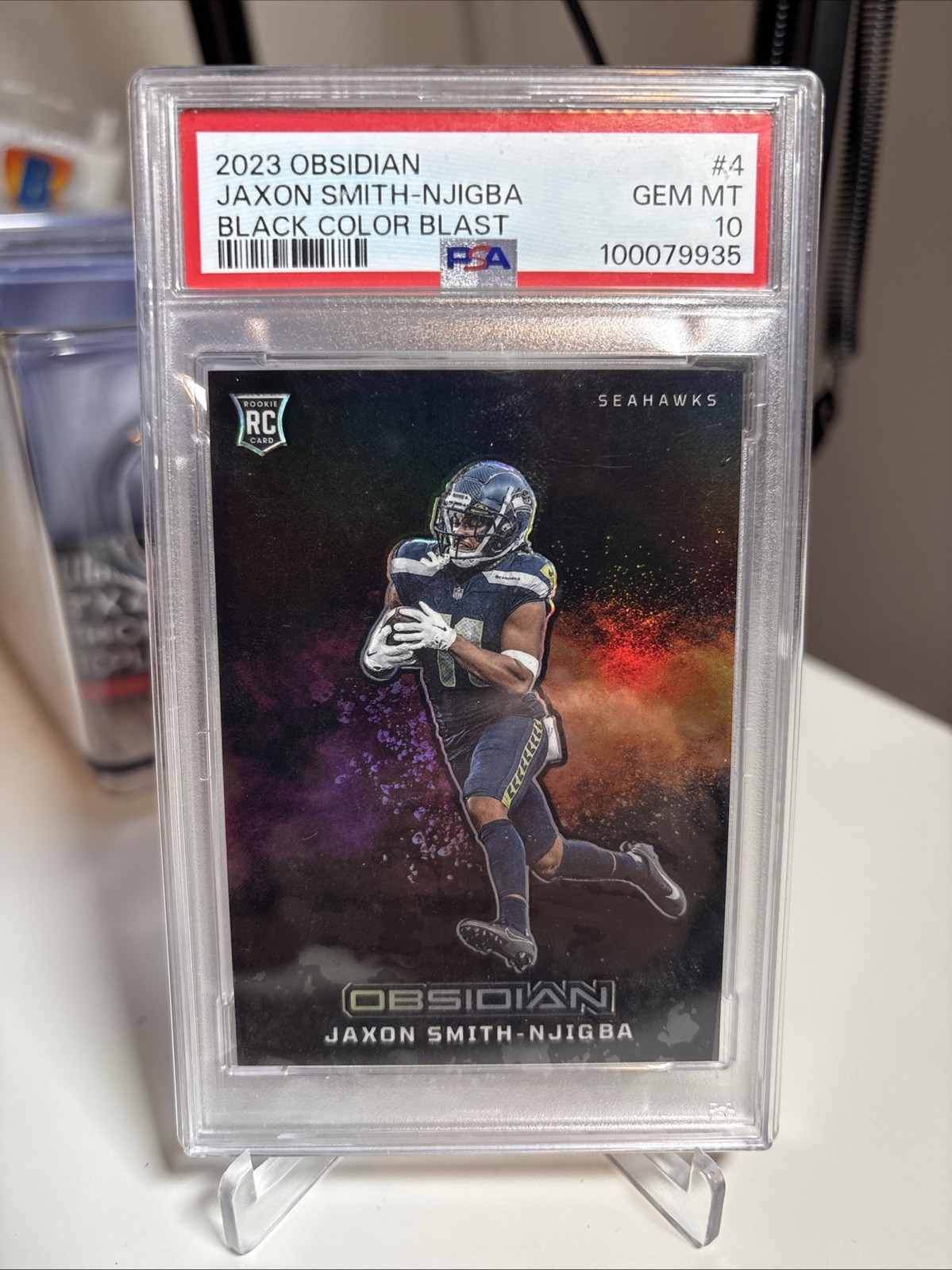 Jaxon Smith-Njigba Panini Obsidian Black Color Blast #4 Base