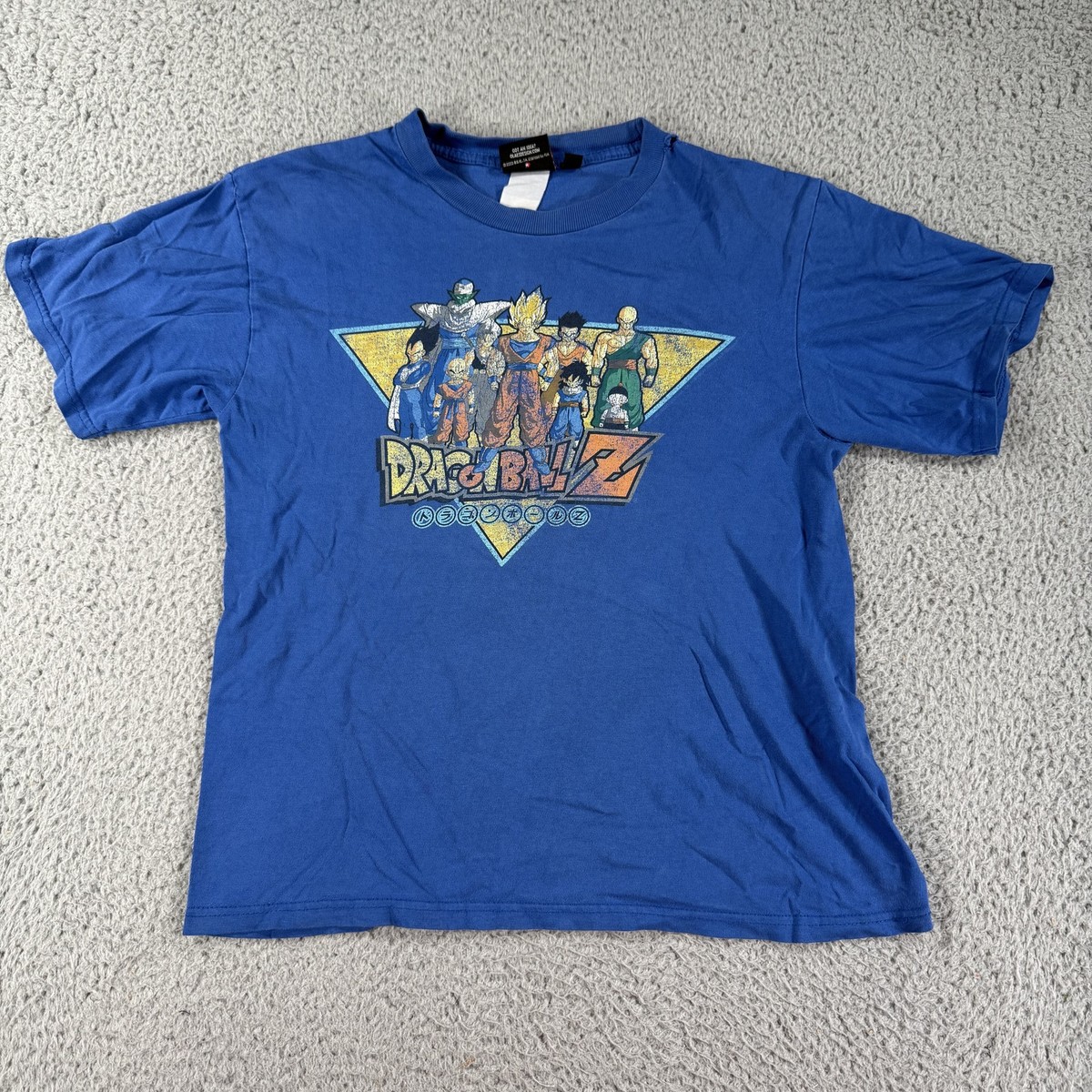 Dragon Ball Z Shirt Youth Large Blue Anime Graphic Tee Goku Vegeta
