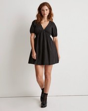 Size 6 Madewell Denim Annamarie Mini Dress in Lunar Wash (soft black)