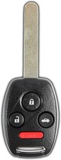 Key Fob Replacement for 2003-2010 Vehicles, 4-Button Black Plastic Remote,