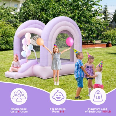 LALAHO Inflatable Bounce House Kids Jump Castle With Air Blower Family Backyard