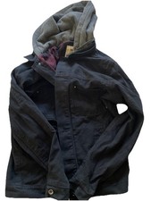 VANS COTTON KHAKI BLACK WITH GRAY HOODIE CASUAL BUTTON DOWN Jacket Size Medium