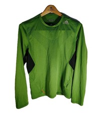 Adidas Response Long Sleeve Athletic Shirt Green Womens Small