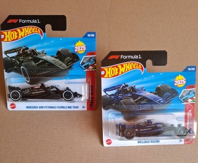   2x Hot Wheels Mercedes AMG Petronas Formula 1, + Williams Racing 