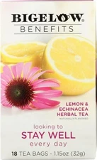 Bigelow Benefits Herbal Tea Lemon & Echinacea - 18 Per Box - (1) Box Total