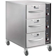 Mobile Triple Narrow Freestanding Drawer Warmer - 1350W, 120V