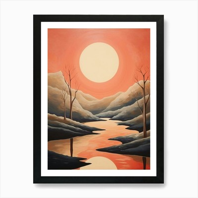 Mond Abstrakt Minimalistisch 10 Kunst Pri Gerahmtes Wandbild Poster Leinwanddruck Bild